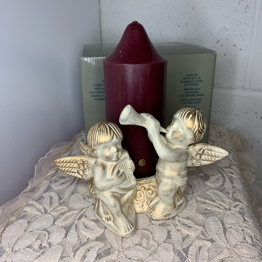 Partylite Cherub Pillar Candle Holder